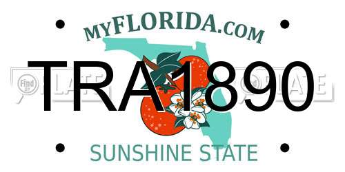 TRA1890 Florida License Plate