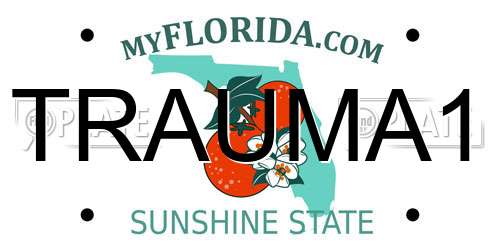 TRAUMA1 Florida License Plate