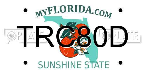 TRC80D Florida License Plate