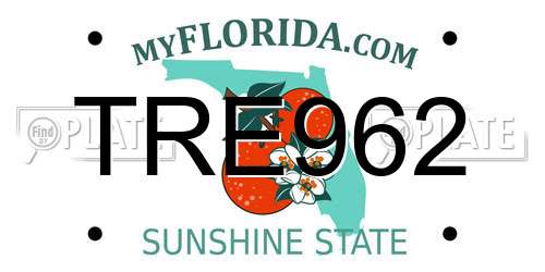 TRE962 Florida License Plate