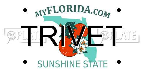 TRIVET Florida License Plate
