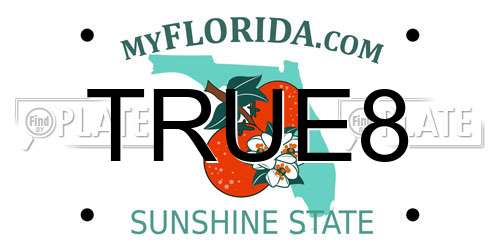 TRUE8 Florida License Plate