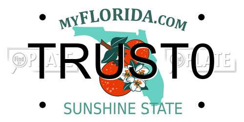 TRUST0 Florida License Plate