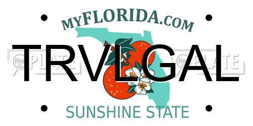 TRVLGAL Florida License Plate