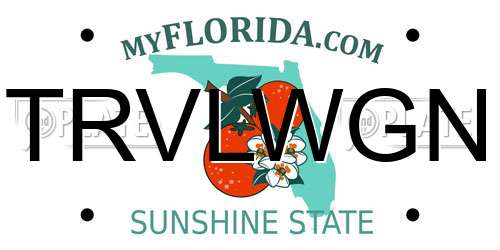 TRVLWGN Florida License Plate