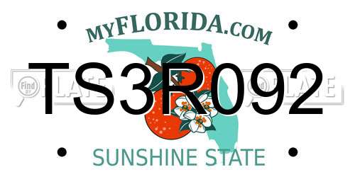 TS3R092 Florida License Plate