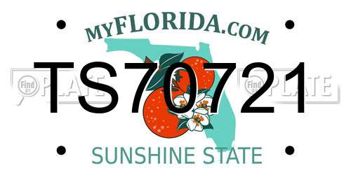 TS70721 Florida License Plate