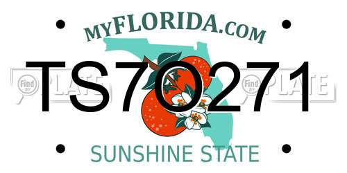 TS7O271 Florida License Plate