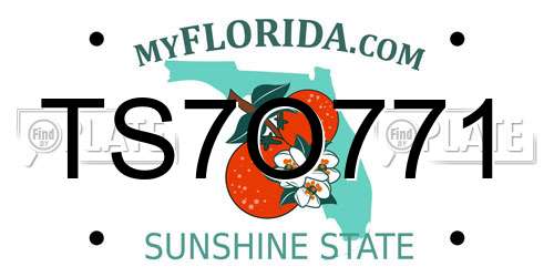 TS7O771 Florida License Plate