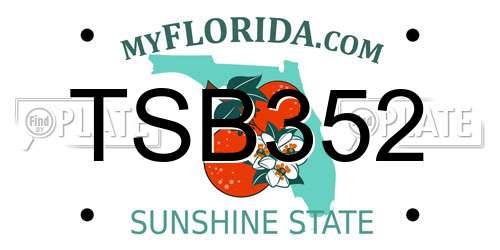 TSB352 Florida License Plate