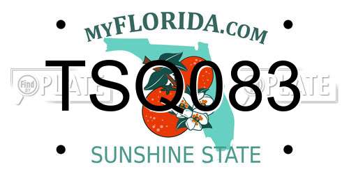TSQ083 Florida License Plate