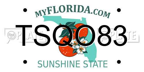 TSQO83 Florida License Plate