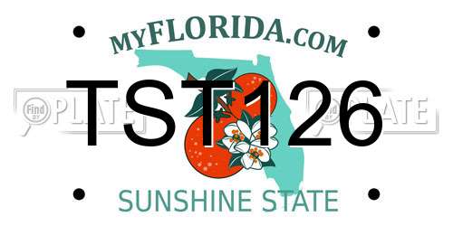 TST126 Florida License Plate