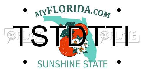 TSTDTTI Florida License Plate