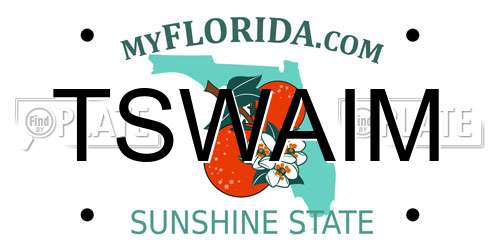 TSWAIM Florida License Plate