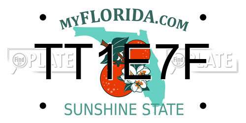 TT1E7F Florida License Plate