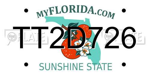 TT2D726 Florida License Plate