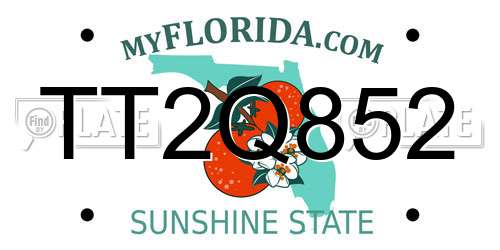 TT2Q852 Florida License Plate