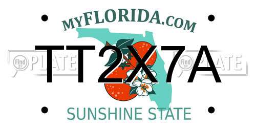 TT2X7A Florida License Plate