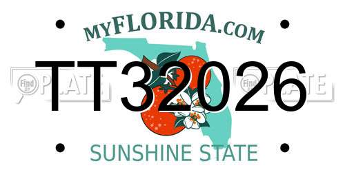 TT32026 Florida License Plate