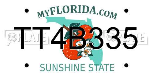TT4B335 Florida License Plate