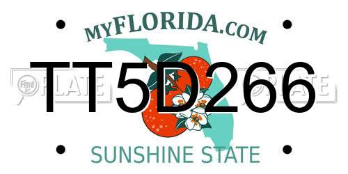 TT5D266 Florida License Plate