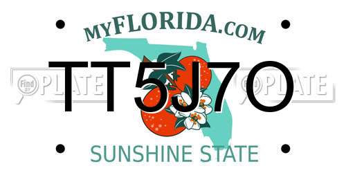 TT5J7O Florida License Plate