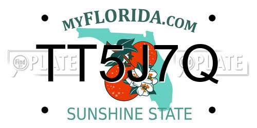 TT5J7Q Florida License Plate