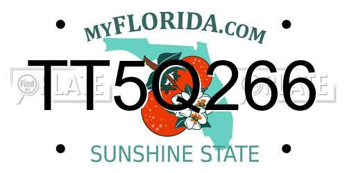 TT5Q266 Florida License Plate