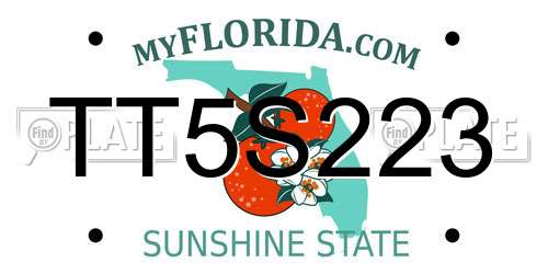 TT5S223 Florida License Plate