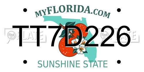TT7D226 Florida License Plate