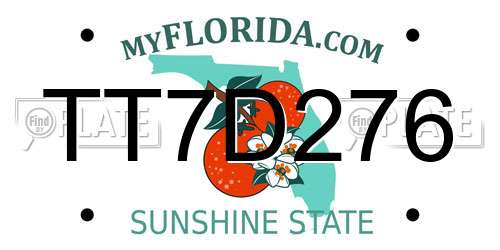 TT7D276 Florida License Plate