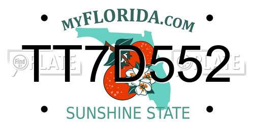 TT7D552 Florida License Plate