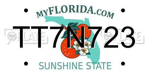 TT7N723 Florida License Plate