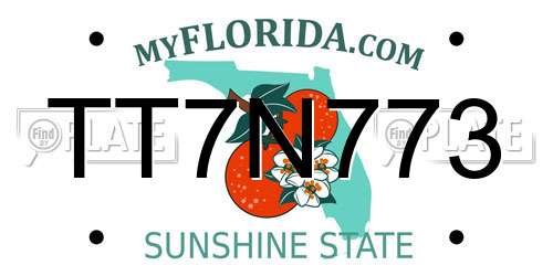 TT7N773 Florida License Plate