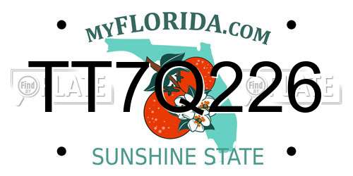 TT7Q226 Florida License Plate