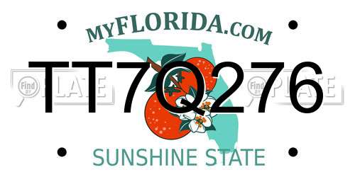 TT7Q276 Florida License Plate