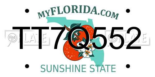 TT7Q552 Florida License Plate