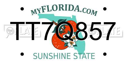 TT7Q857 Florida License Plate