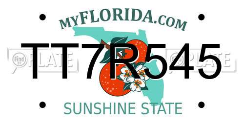 TT7R545 Florida License Plate