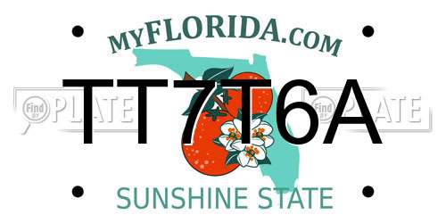TT7T6A Florida License Plate
