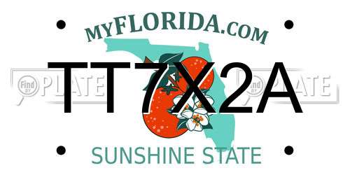 TT7X2A Florida License Plate