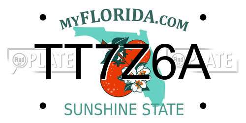 TT7Z6A Florida License Plate