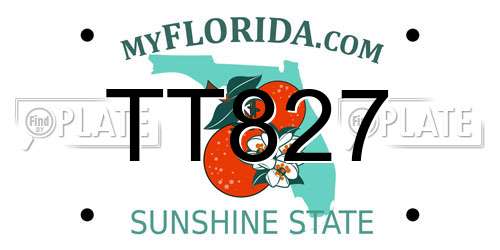 TT827 Florida License Plate