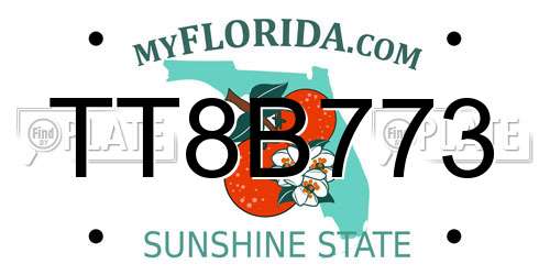 TT8B773 Florida License Plate