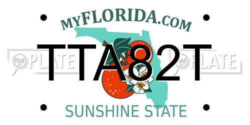 TTA82T Florida License Plate