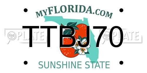 TTBJ70 Florida License Plate