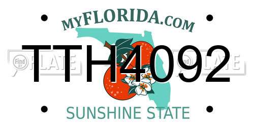 TTH4092 Florida License Plate