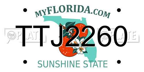 TTJ2260 Florida License Plate