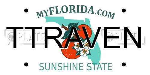 TTRAVEN Florida License Plate